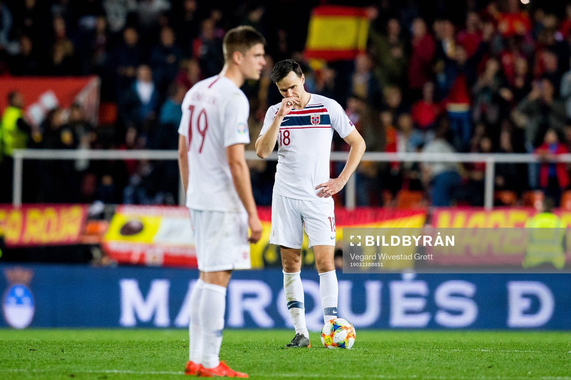 Ole Kristian Selnæs of Norway looks dejected