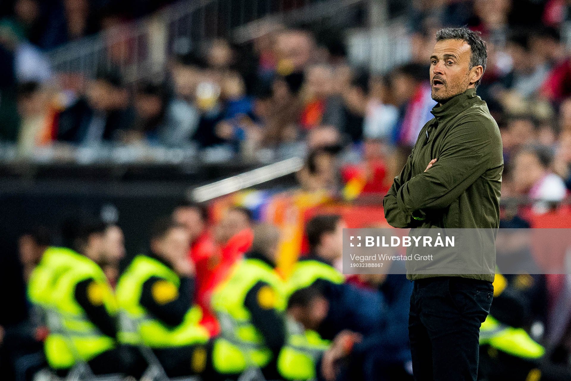 Luis Enrique, head coach of Spain, during the UEFA Euro Qualifier football match between Spain and Norway on March 23, 2019 in Valencia.