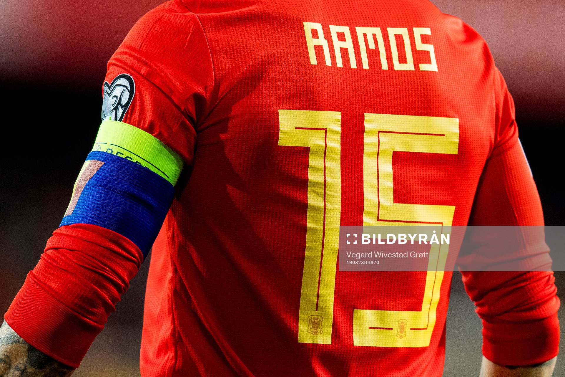 The shirt of Sergio Ramos of Spain