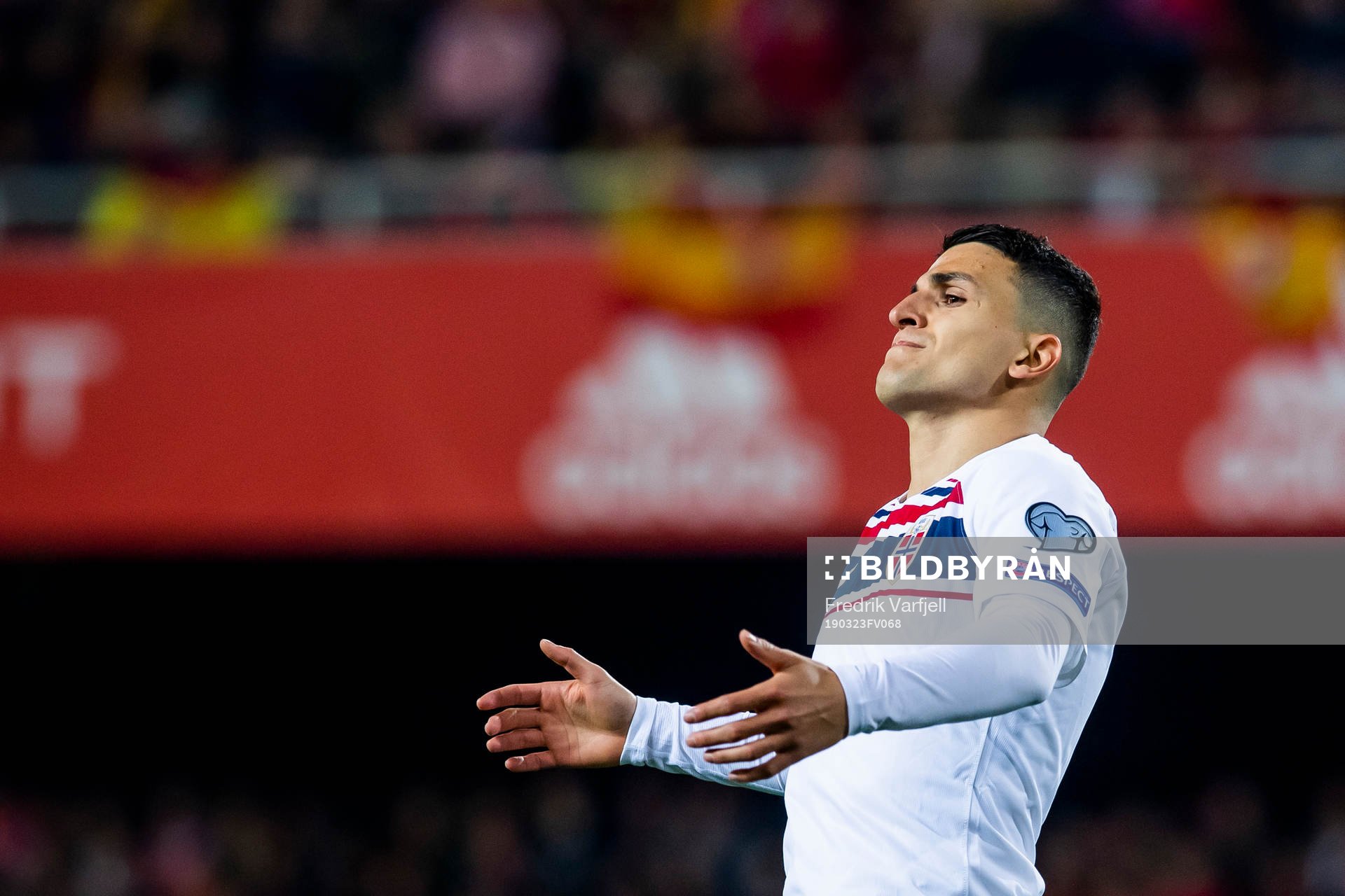 Mohamed Elyounoussi of Norway reacts