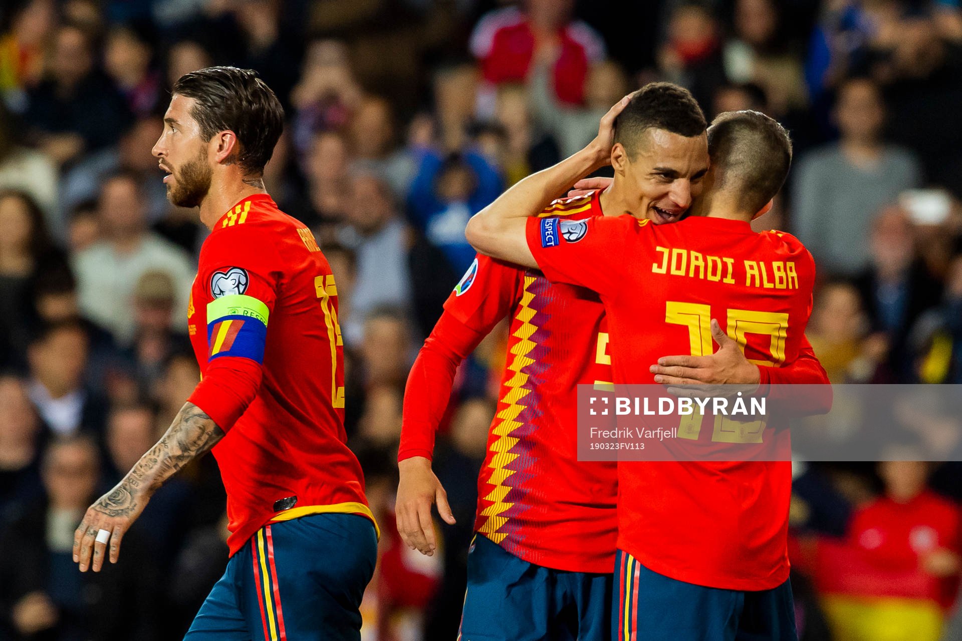 Rodrigo Moreno Machado of Spain celebrates with his