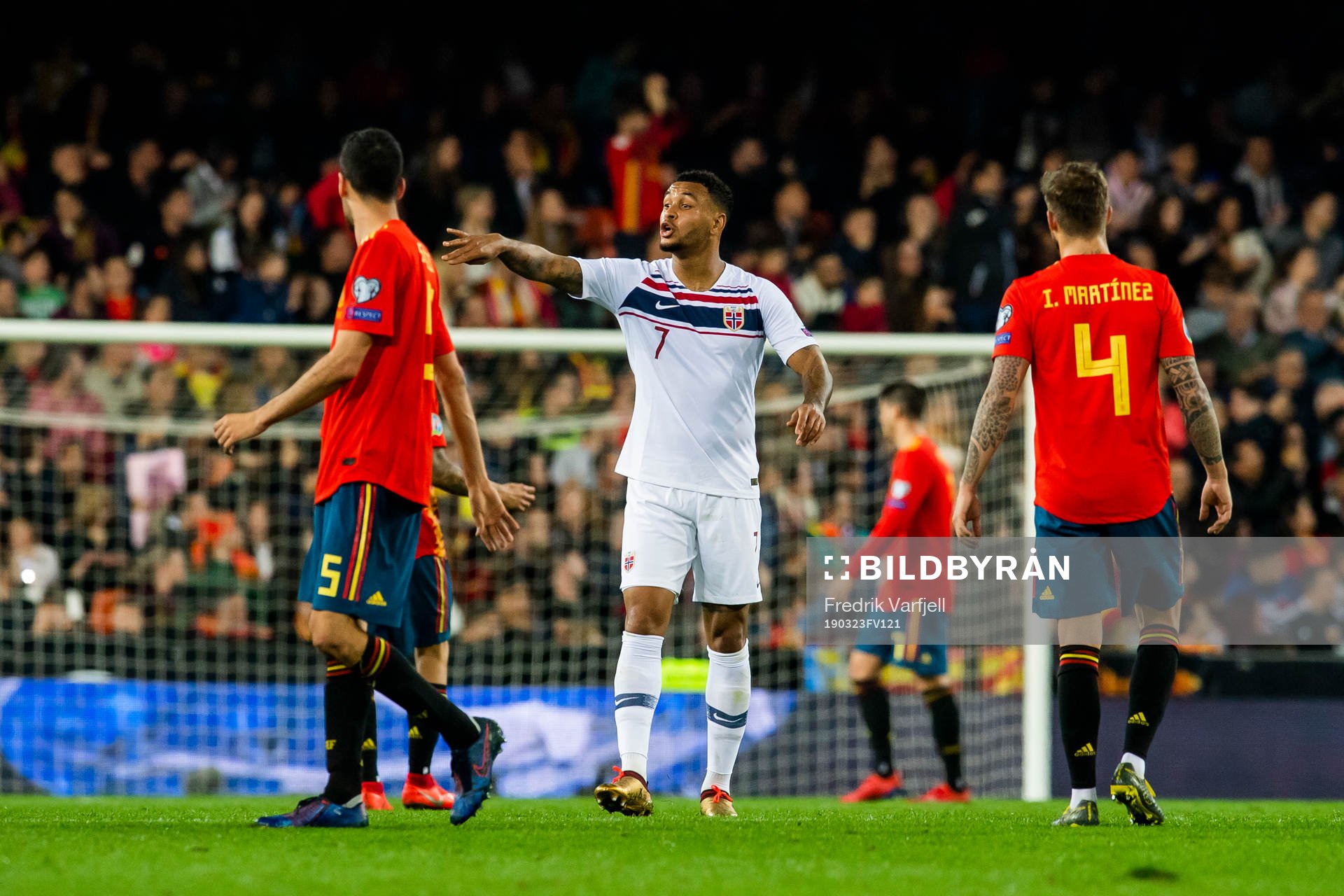 Joshua King of Norway reacts