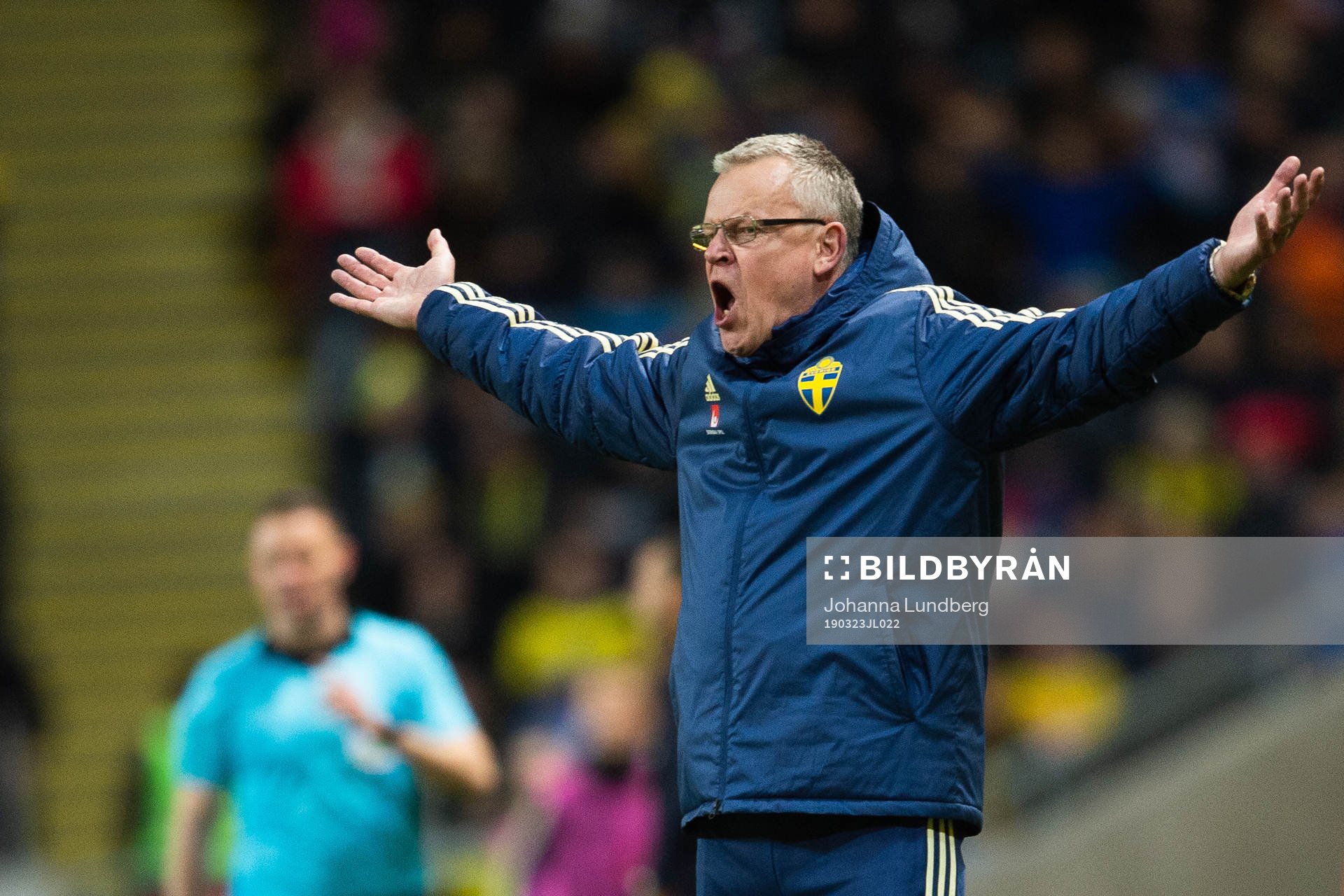 Head coach Janne Andersson of Sweden reacts