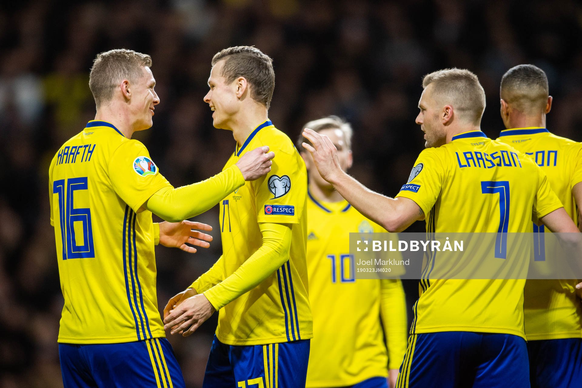 Emil Krafth, Viktor Claesson and Sebastian Larsson of