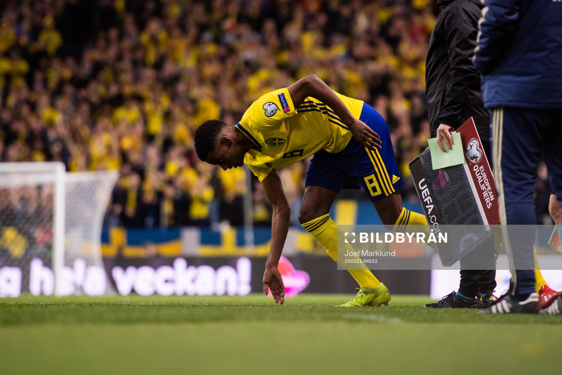 Alexander Isak of Sweden enters the pitch