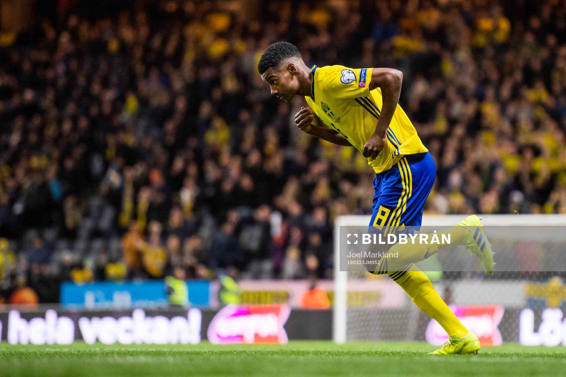 Alexander Isak of Sweden enters the pitch