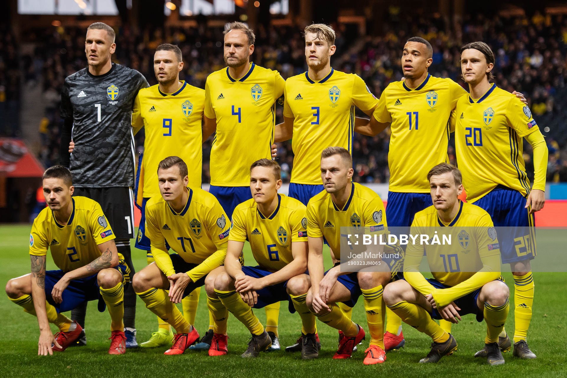 The starting eleven of team Sweden