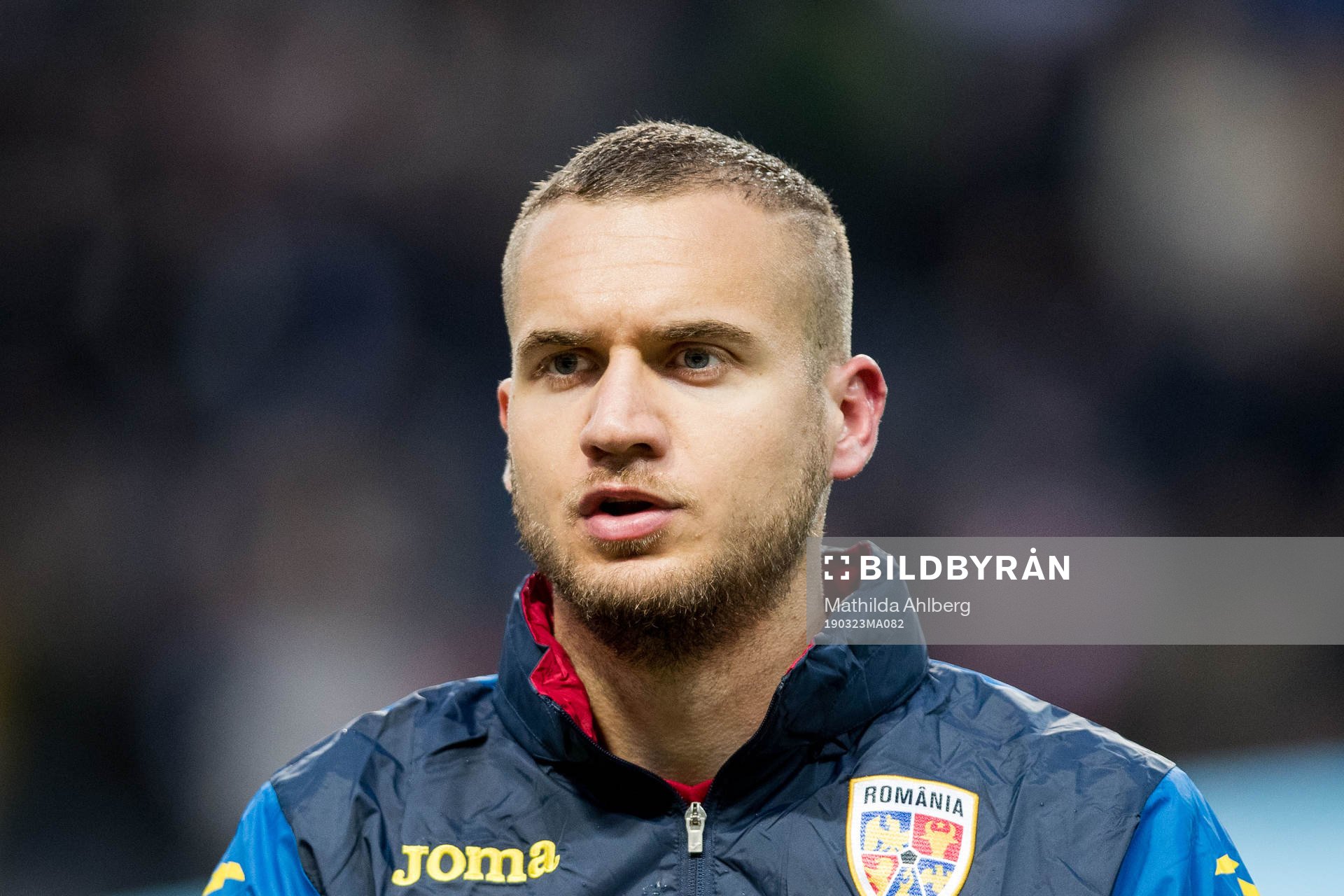 George Puscas of Romania ahed of the UEFA Euro Qualifier