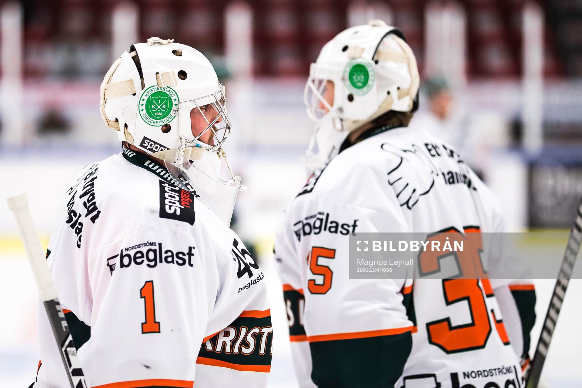 Kristianstads  målvakt Joel Gistedt och målvakt Oliver