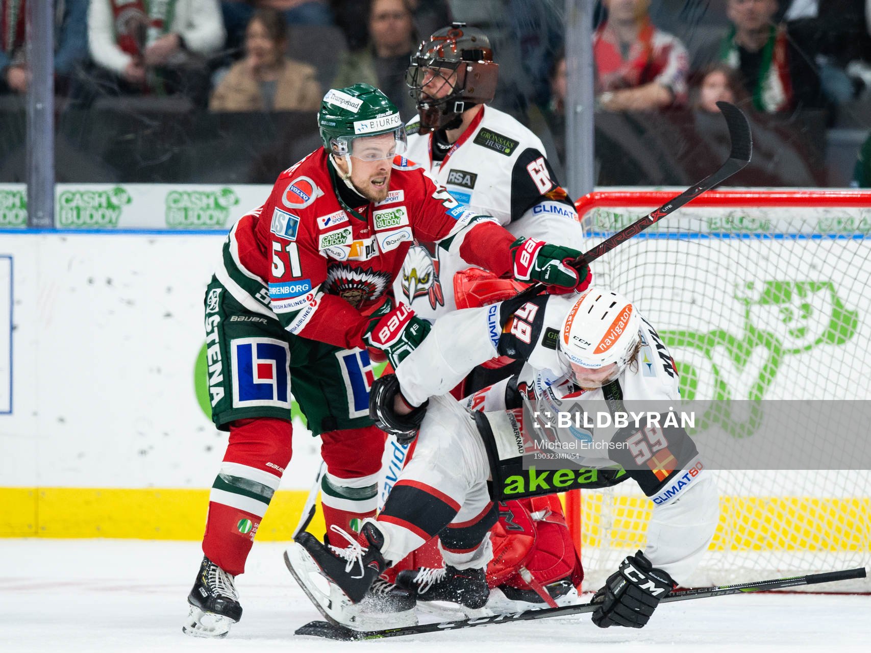 Frölundas Mats Rosseli Olsen och Malmö Redhawks Anton