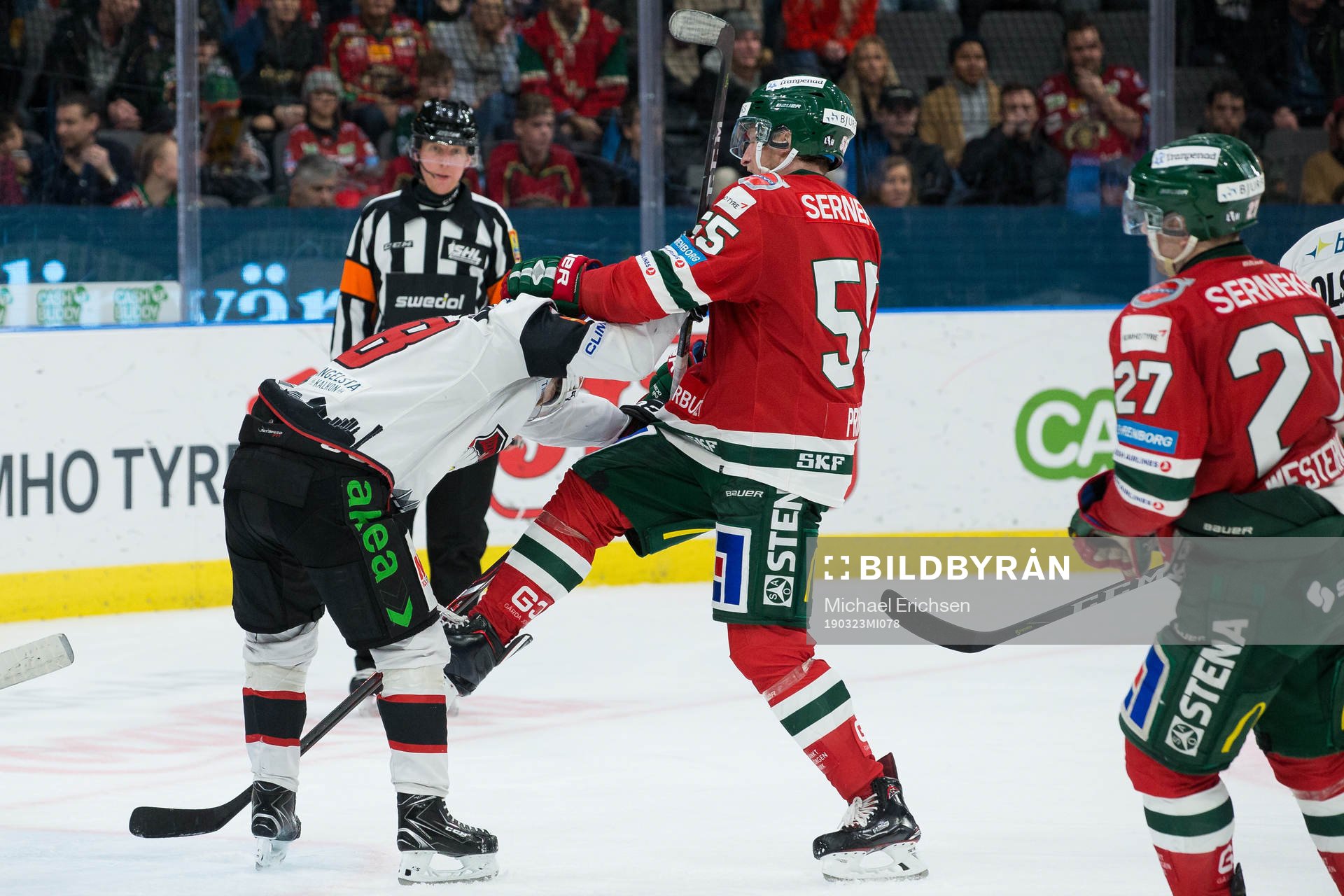 Malmö Redhawks Johan Olofsson och Frölundas David Printz
