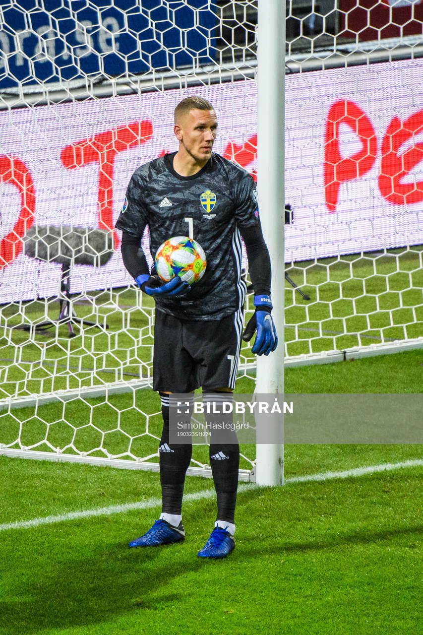 Goalkeeper Robin Olsen of Sweden