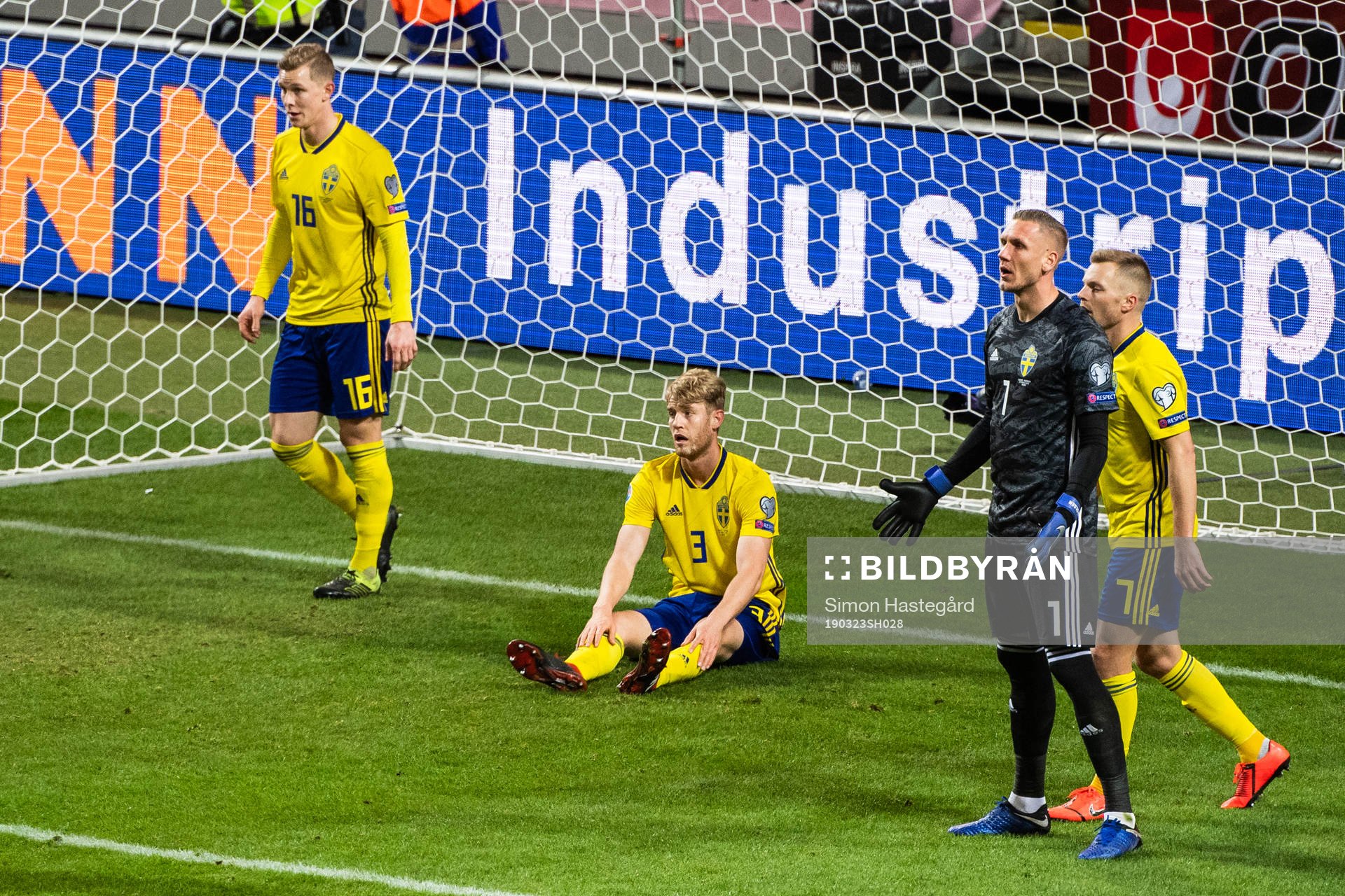 Emil Krafth, Filip Helander, goalkeeper Robin Olsen and