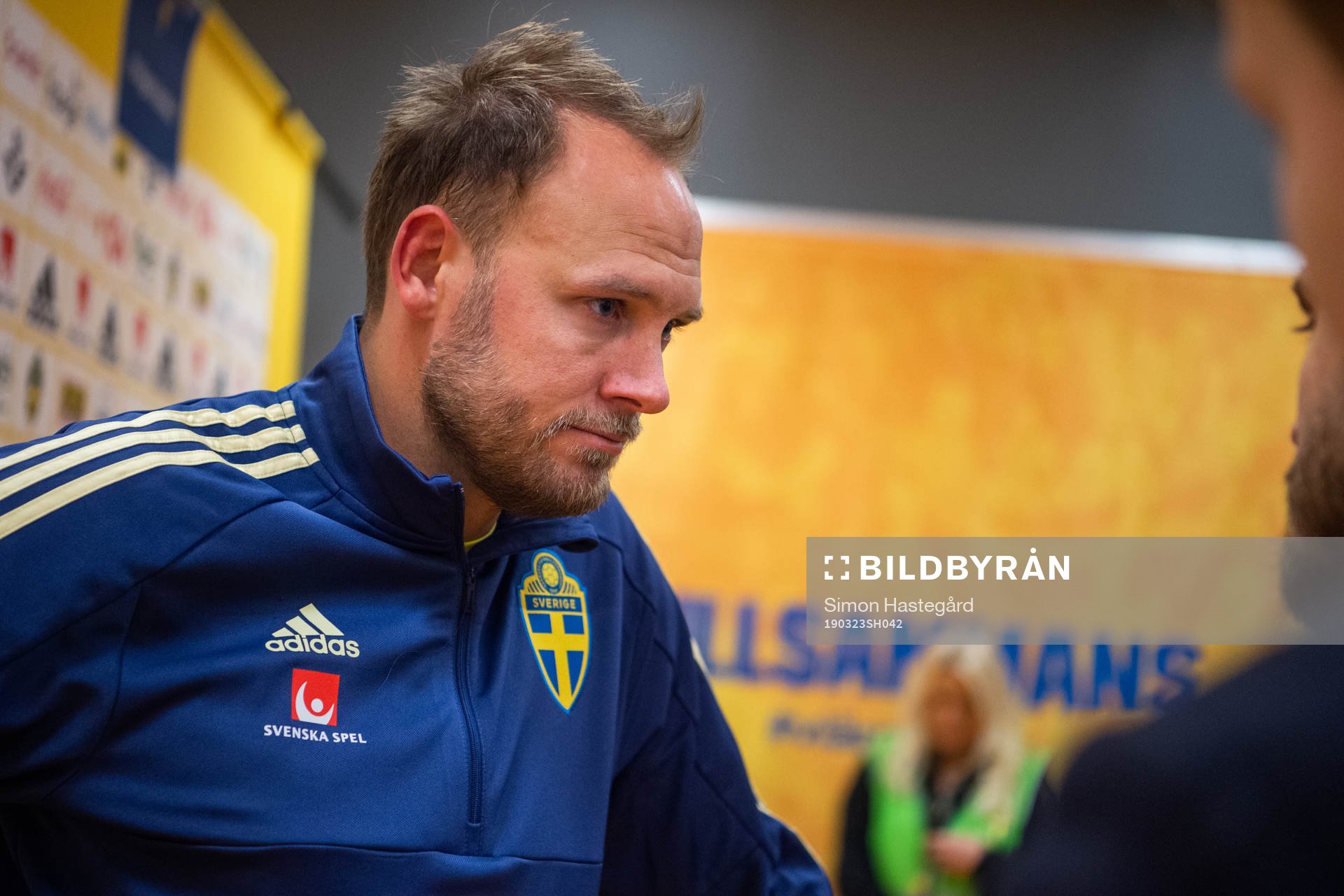 Andreas Granqvist of Sweden is interviewed by media