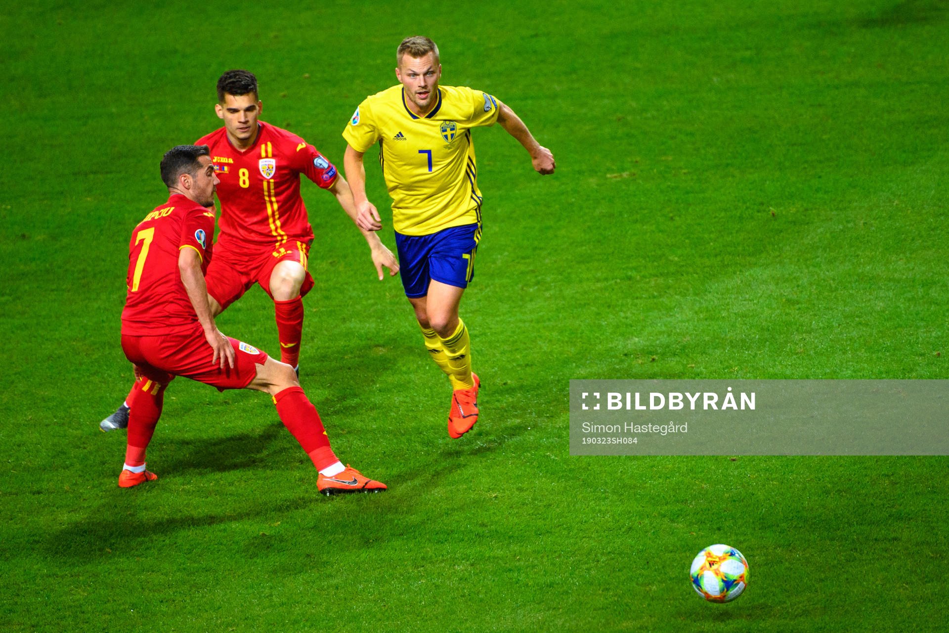 Sebastian Larsson of Sweden against Alexandru Chipciu and