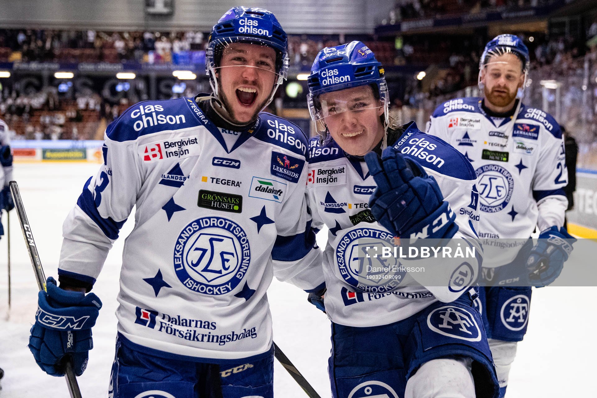 Leksands August Berg och Marcus Karlberg jublar