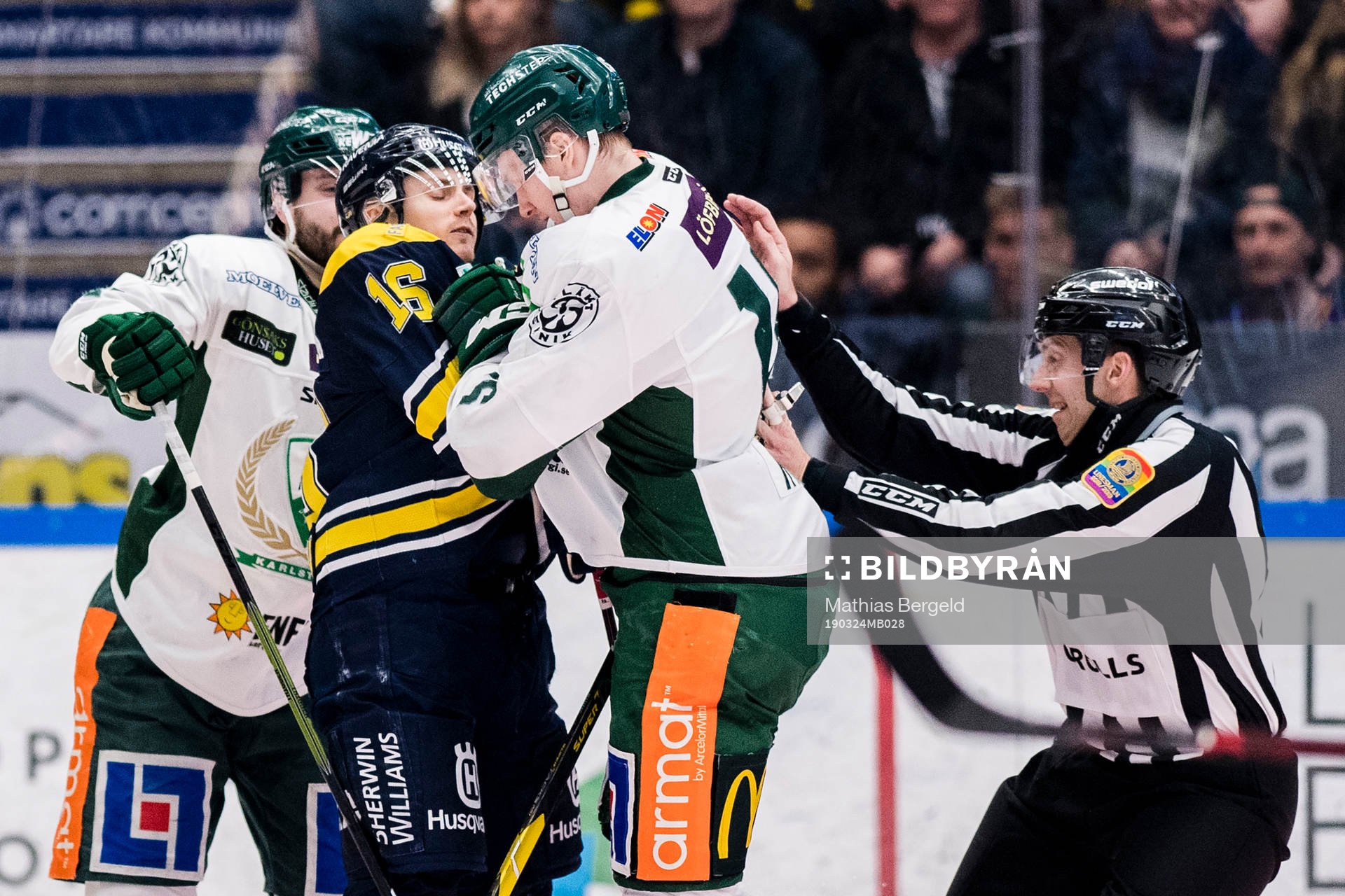 s Markus Ljungh och Färjestads Jesse Virtanen och Gustav