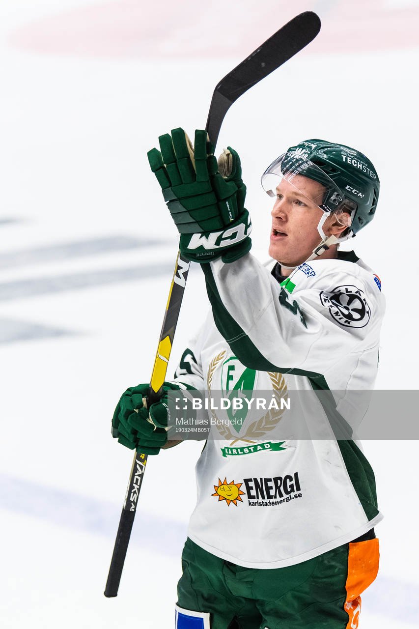 Färjestads Gustav Rydahl tackar supportrarna