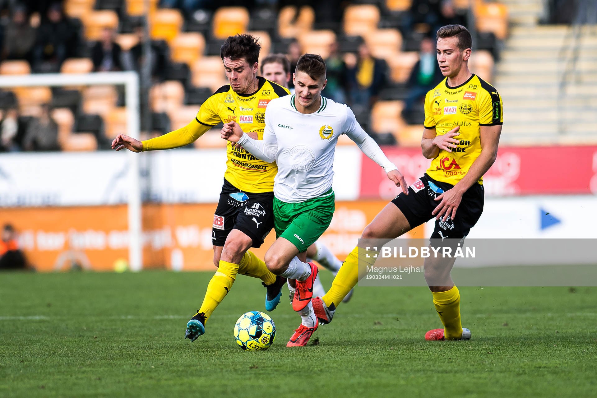 Hammarbys Leo Bengtsson under träningsmatchen i fotboll mellan Mjällby och Hammarby den 24 mars 2019 i Mjällby.