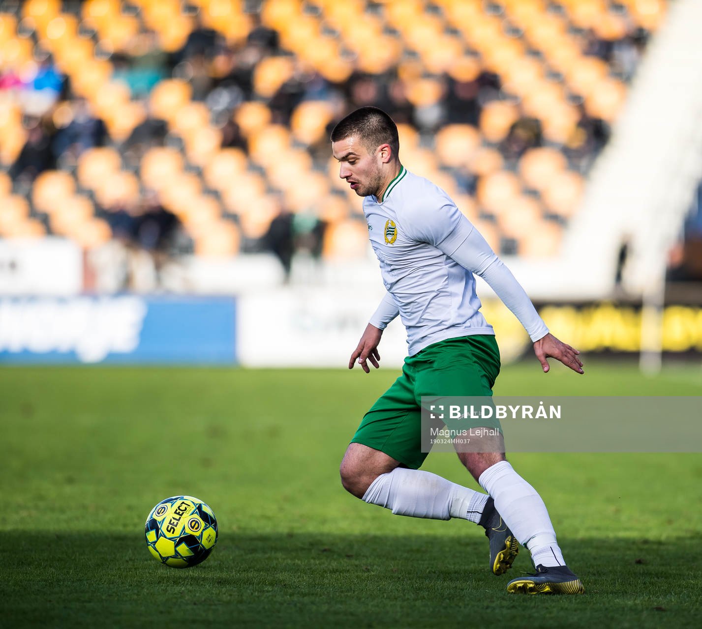 Hammarbys Vladimir Rodic under träningsmatchen i fotboll mellan Mjällby och Hammarby den 24 mars 2019 i Mjällby.