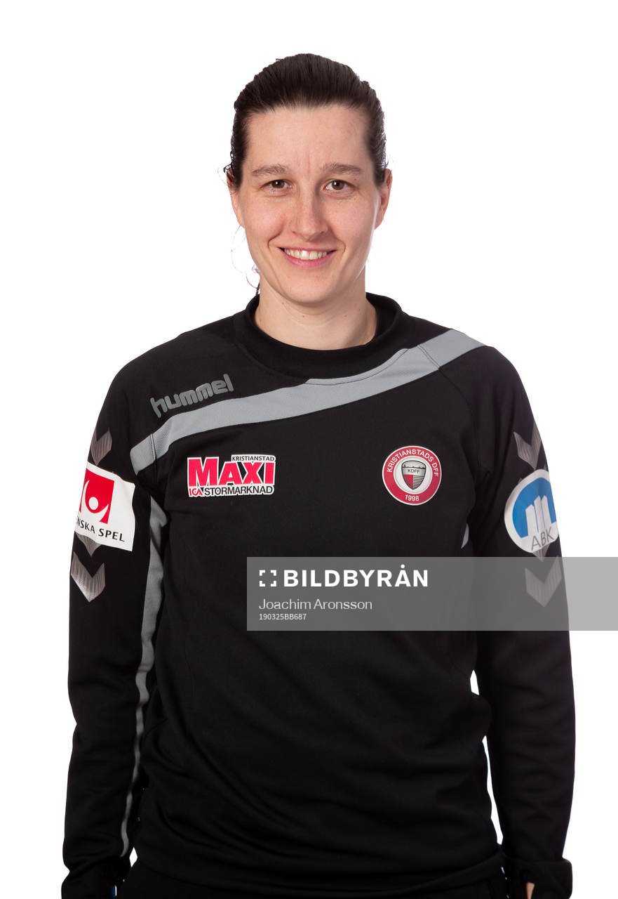 Kristianstads assisterande tränare Johanna Rasmussen poserar för ett porträtt den 25 mars 2019 i Kristianstad.