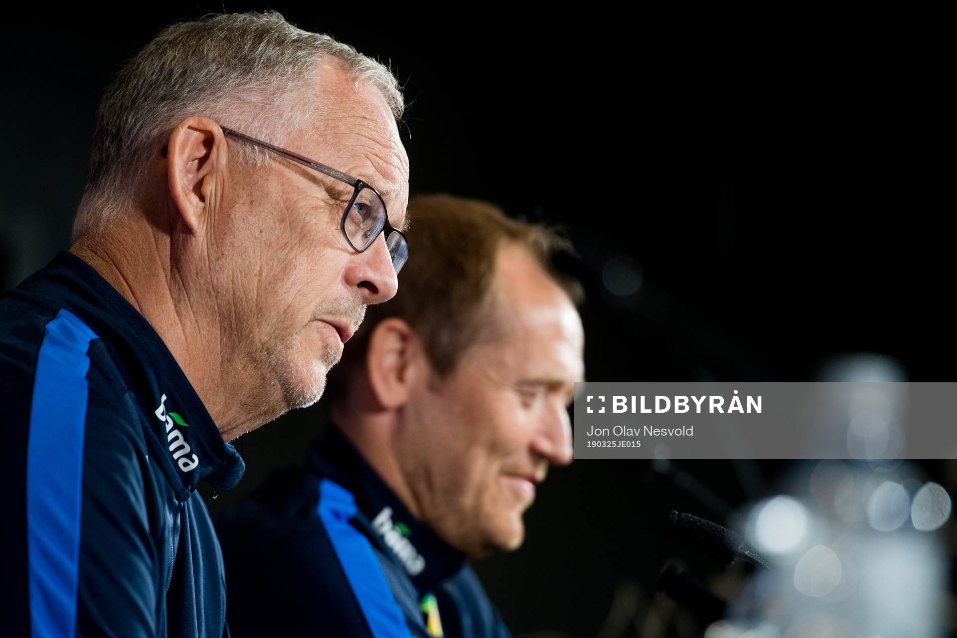 Lars Lagerbäck, head coach of Norway, and Svein Graff,