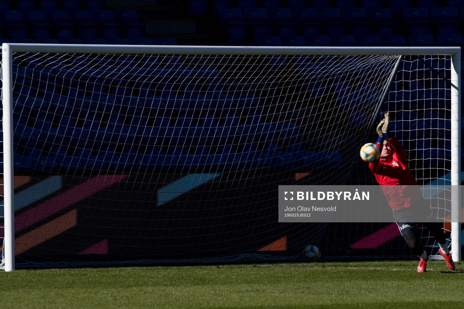 Per Kristian Worre Bråtveit of Norway during a training session on March 25, 2019 in Oslo.