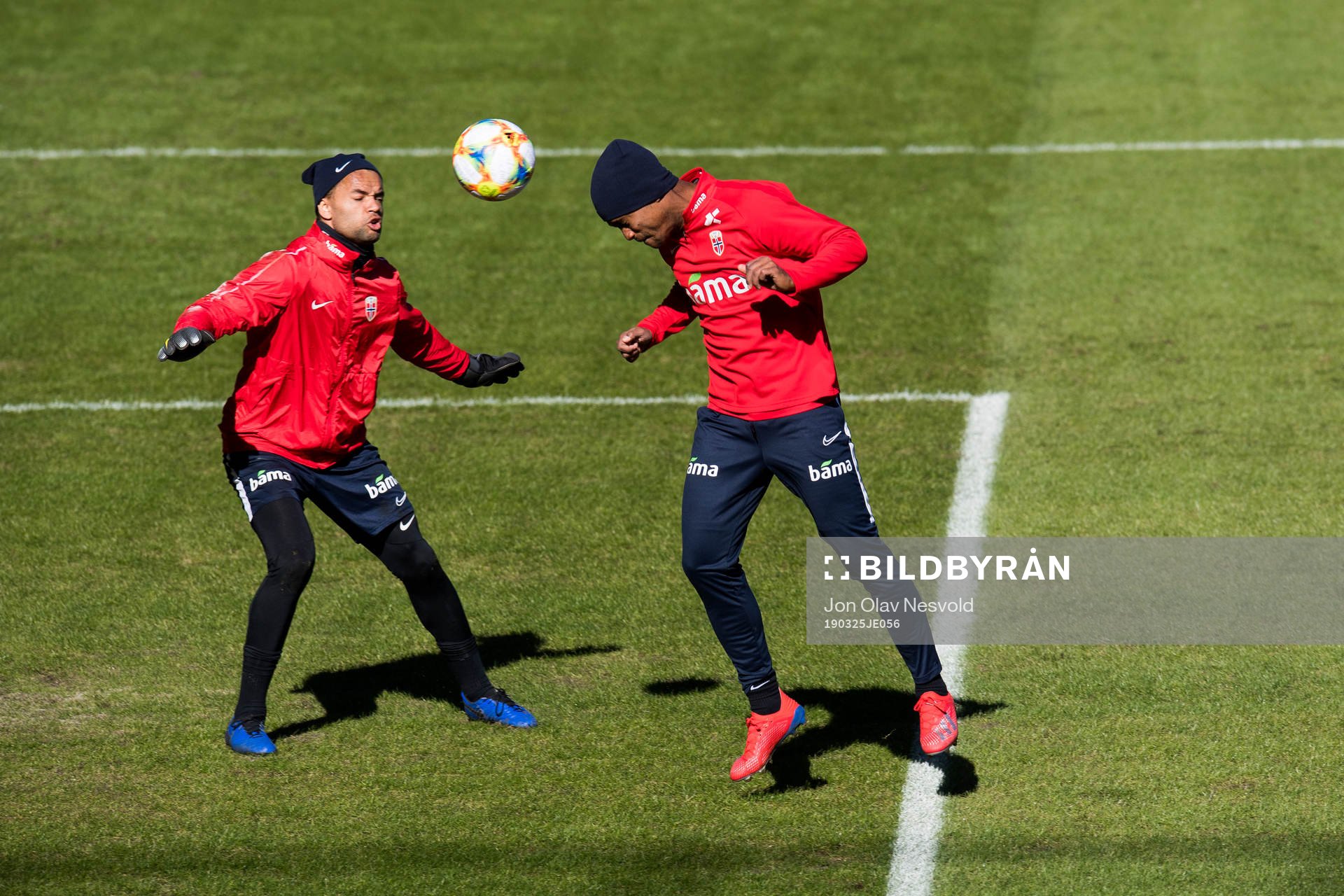 Goalkeeper Sten Grytebust and Ola Kamara of Norway