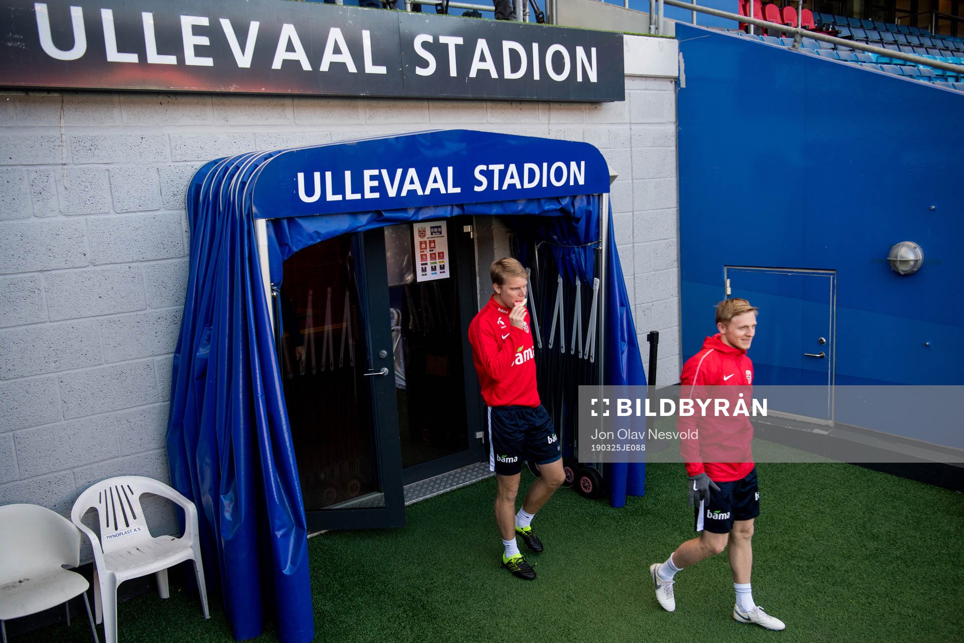 Sigurd Rosted and Mats Møller Dæhli of Norway during a training session on March 25, 2019 in Oslo.