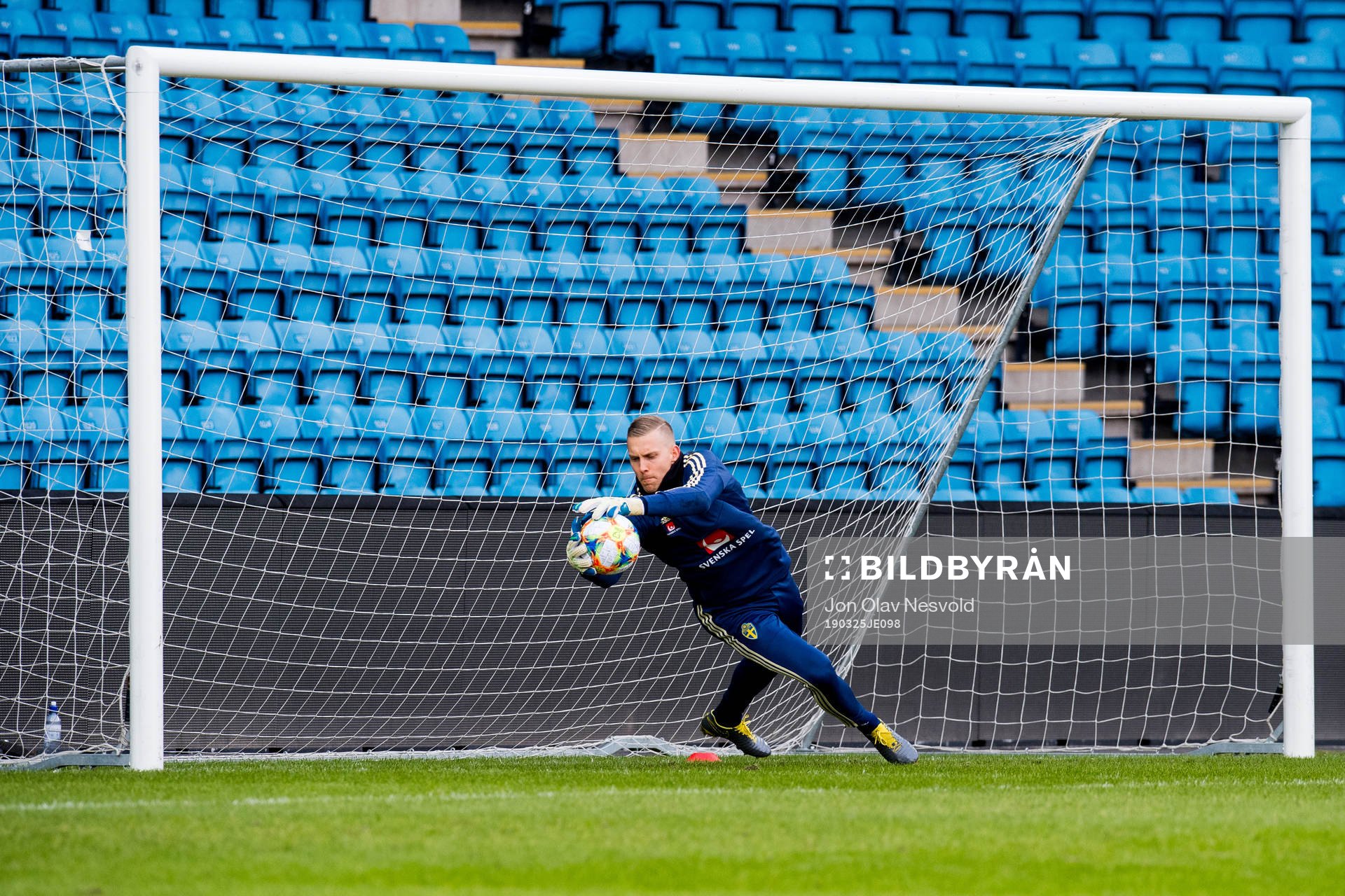 Goalkeeper Karl-Johan Johnsson of the Swedish national