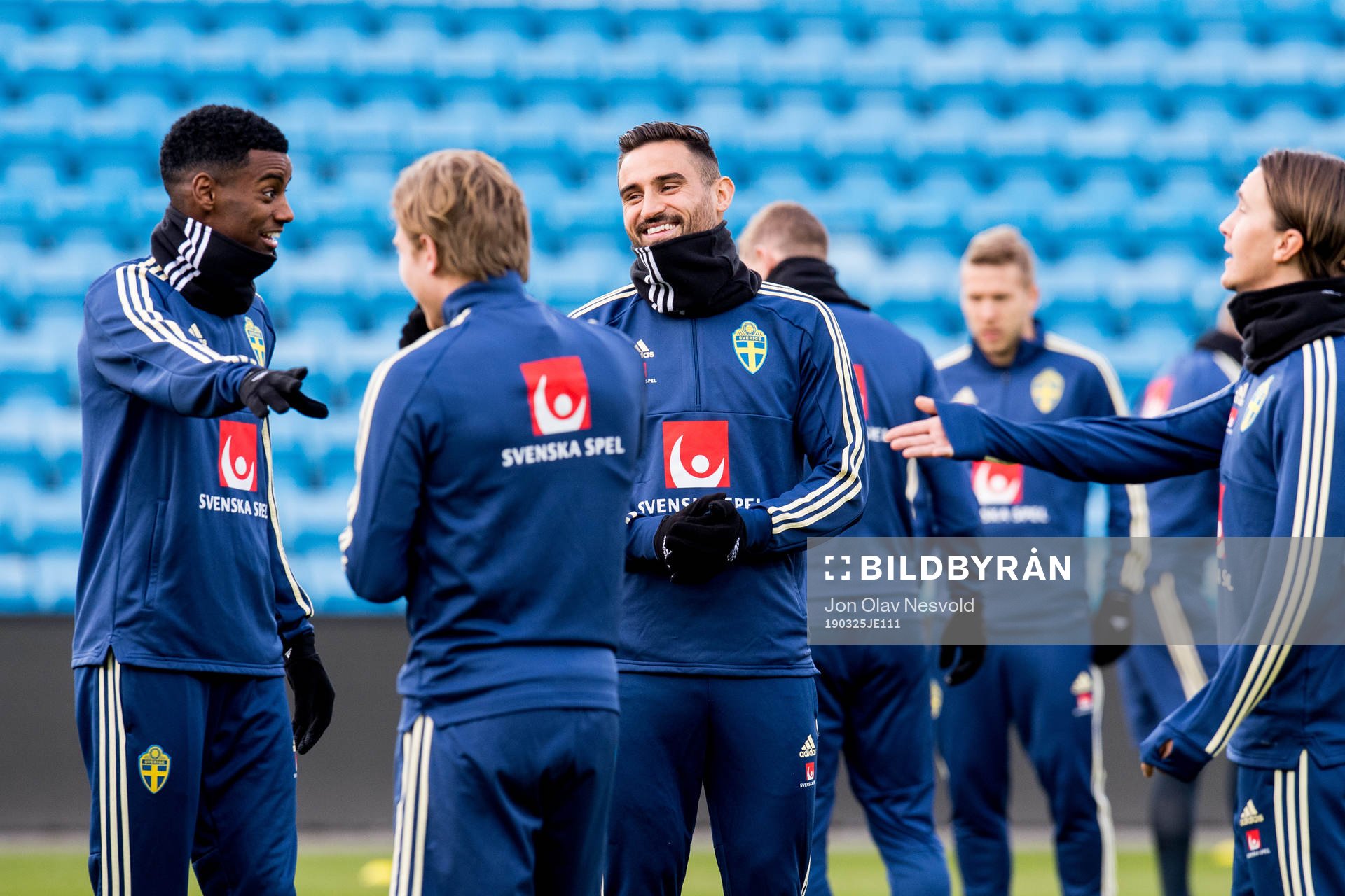 Alexander Isak and Sotirios Papagiannopoulos of the Swedish