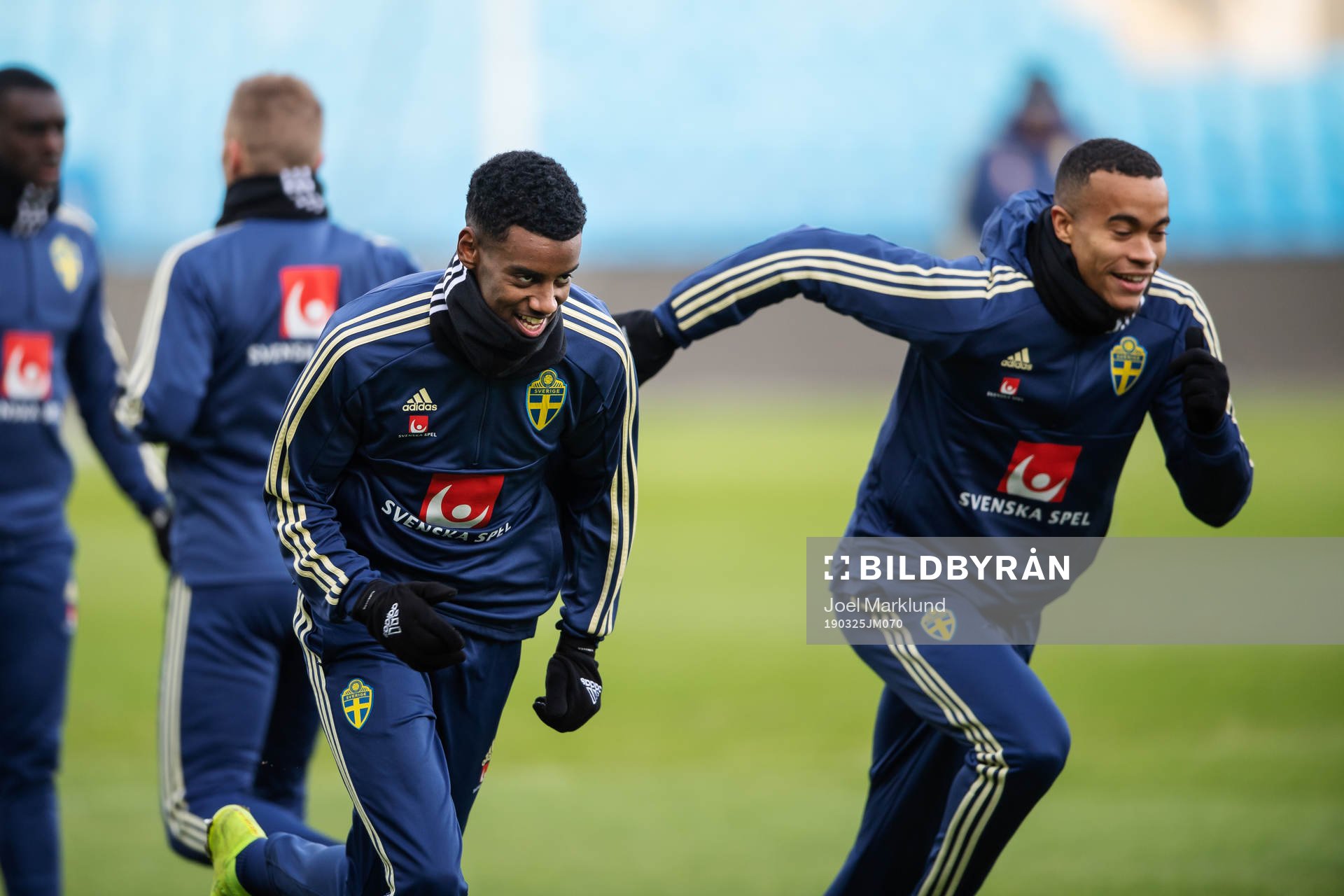 Alexander Isak and Robin Quaison of the Swedish national