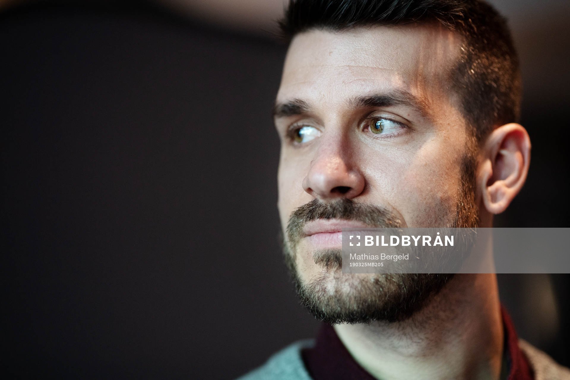 Varbergs målvakt Matt Pyzdrowski poserar för ett porträtt under upptaktsträffen för Superettan den 25 mars 2019 i Göteborg.