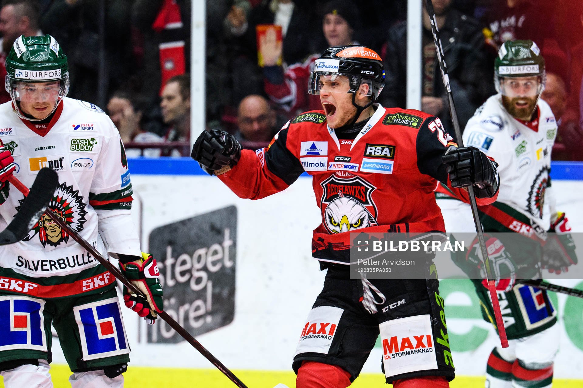 Malmö Redhawks Christoffer Forsberg jublar