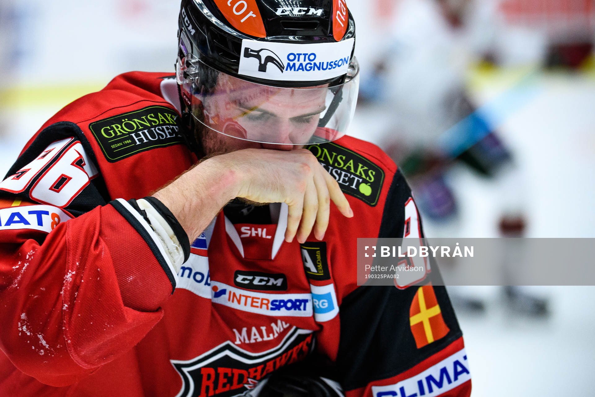 Malmö Redhawks Kim Rosdahl har ont