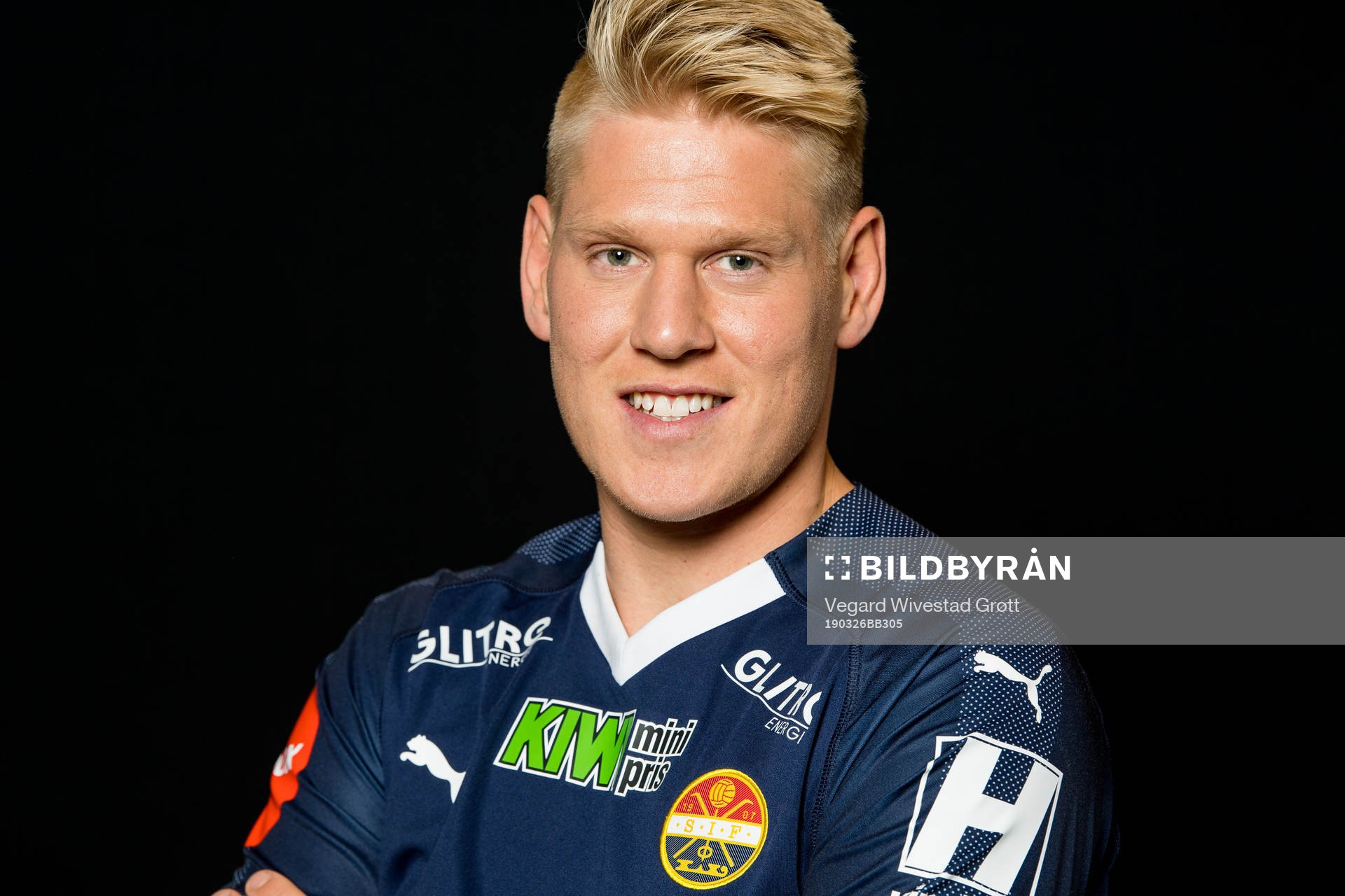 Jakob Glesnes of Strømsgodset poses for a portrait