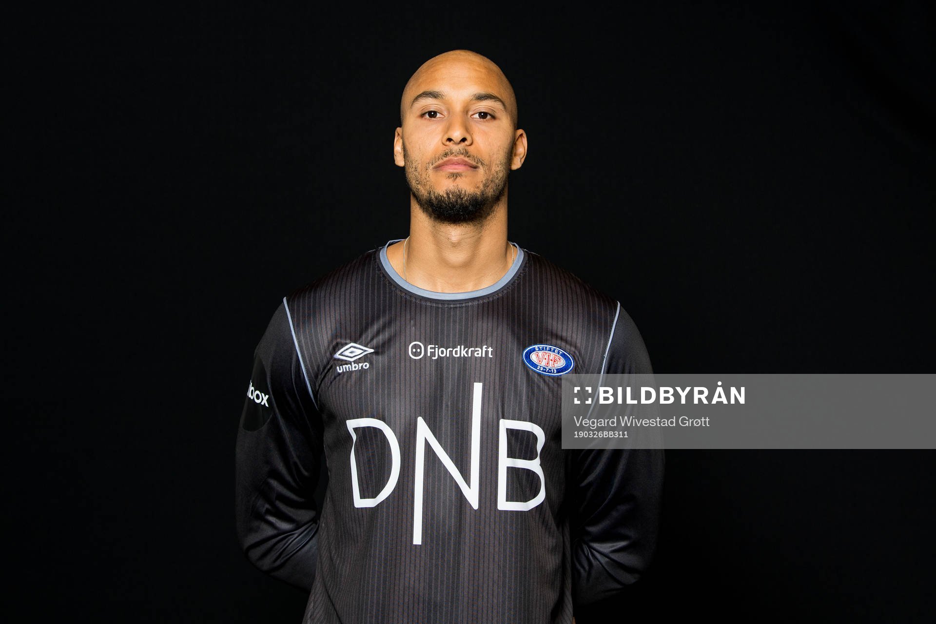 Goalkeeper Adam Larsen Kwarasey of Vålerenga poses for a