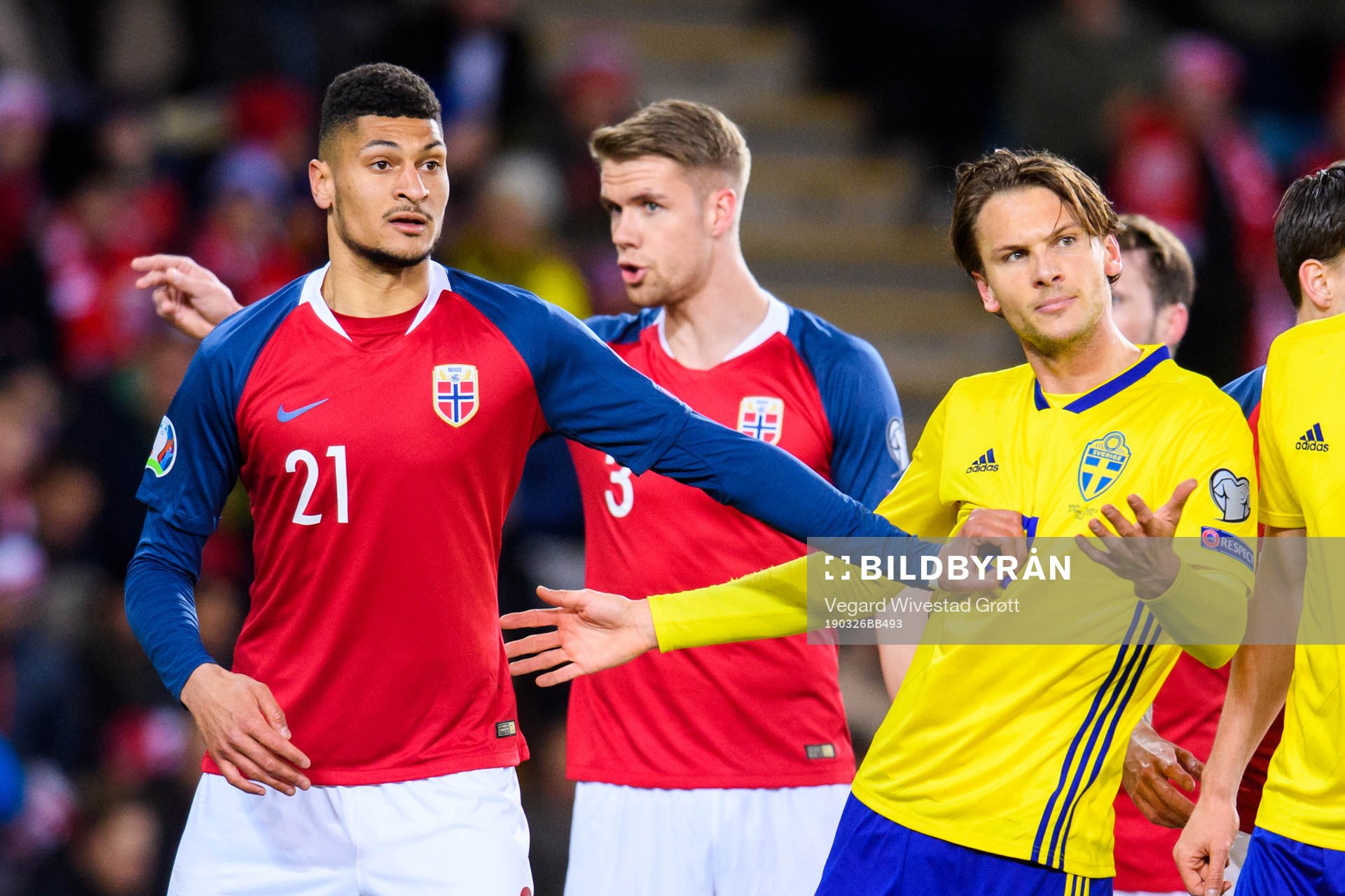 Bjørn Maars Johnsen of Norway and Albin Ekdal of Sweden