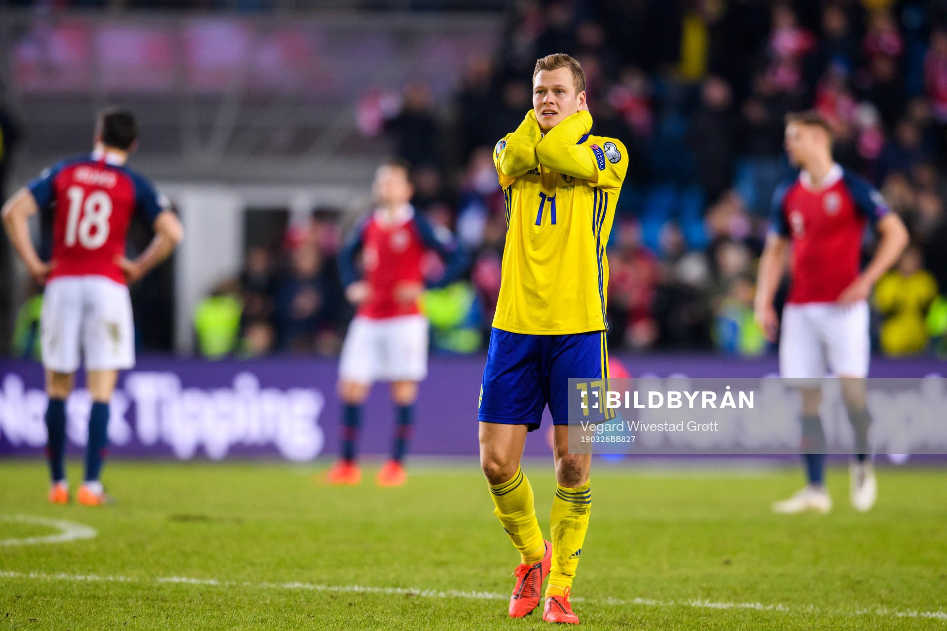 Viktor Claesson of Sweden looks dejected