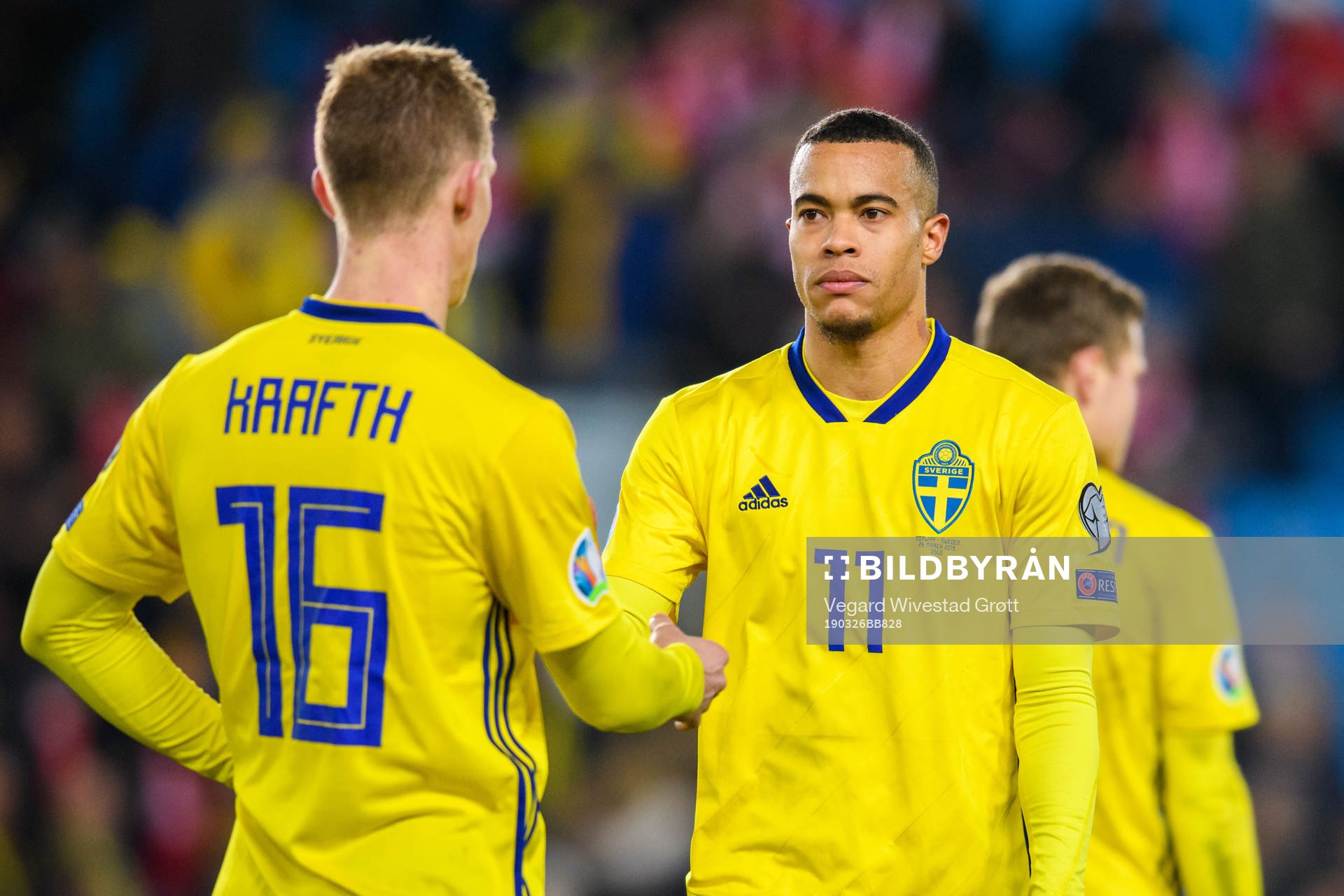 Robin Quaison of Sweden looks dejected