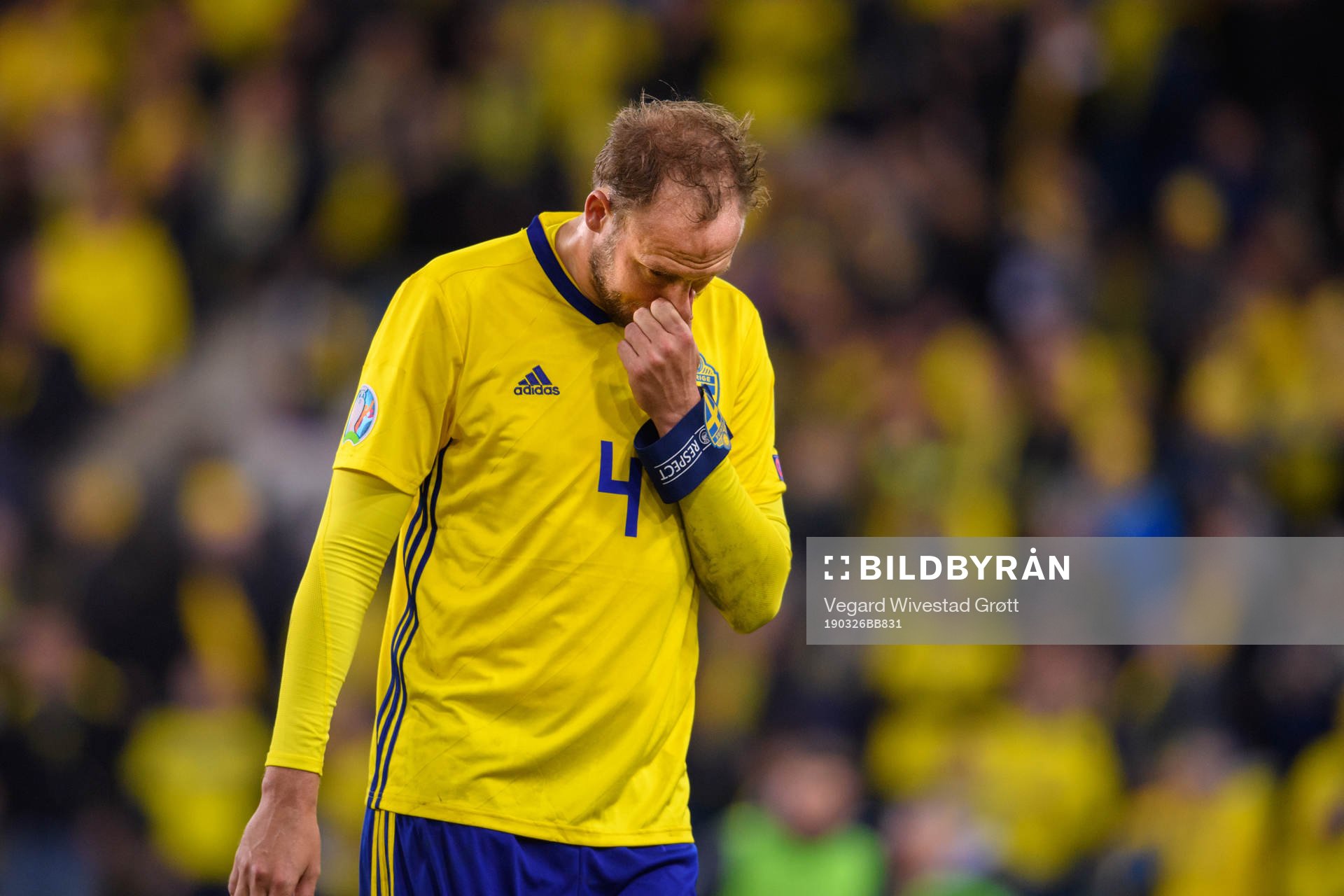 Andreas Granqvist of Sweden looks dejected