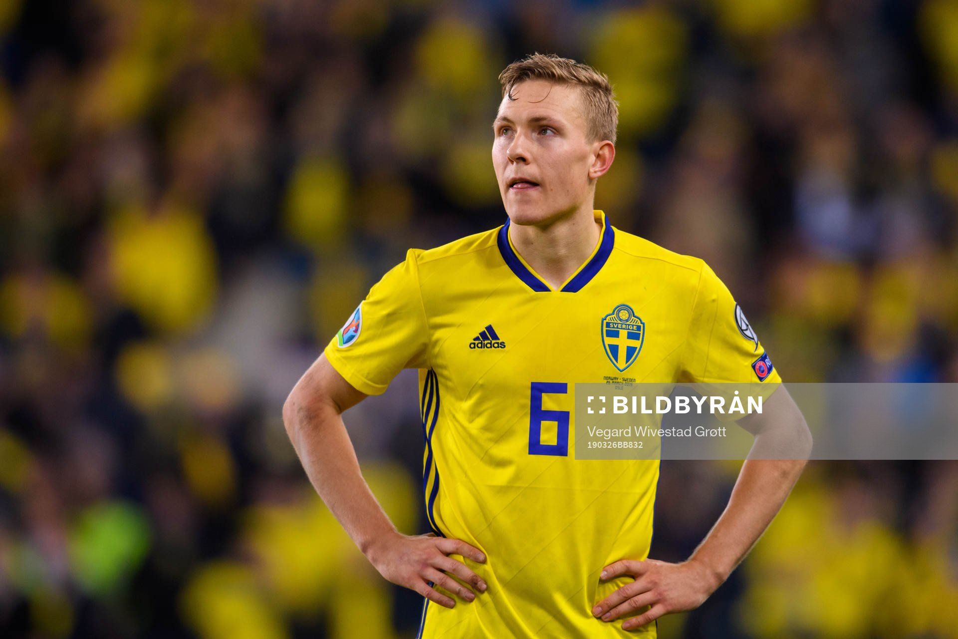 Ludwig Augustinsson of Sweden looks dejected