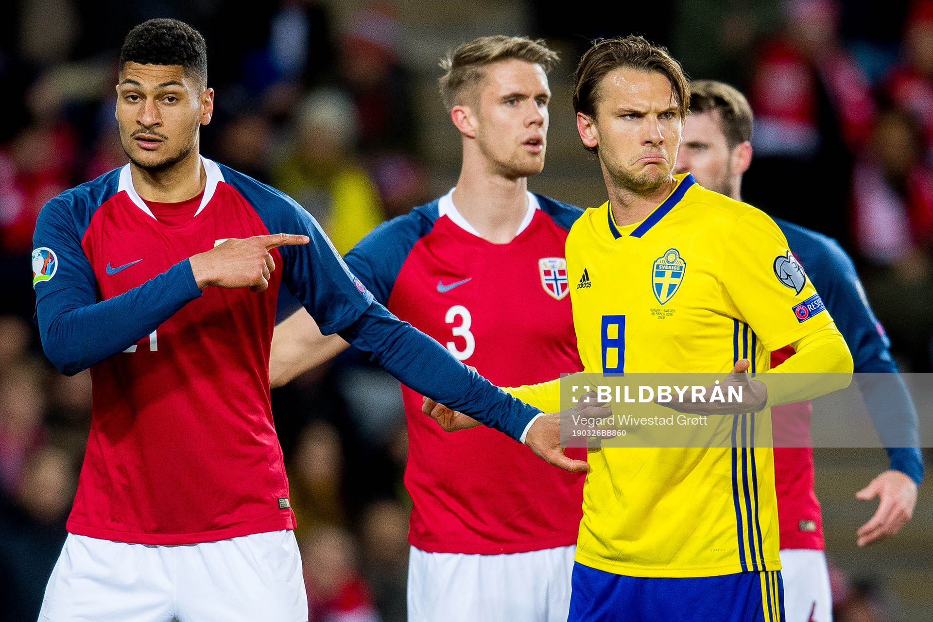 Bjørn Maars Johnsen of Norway and Albin Ekdal of Sweden