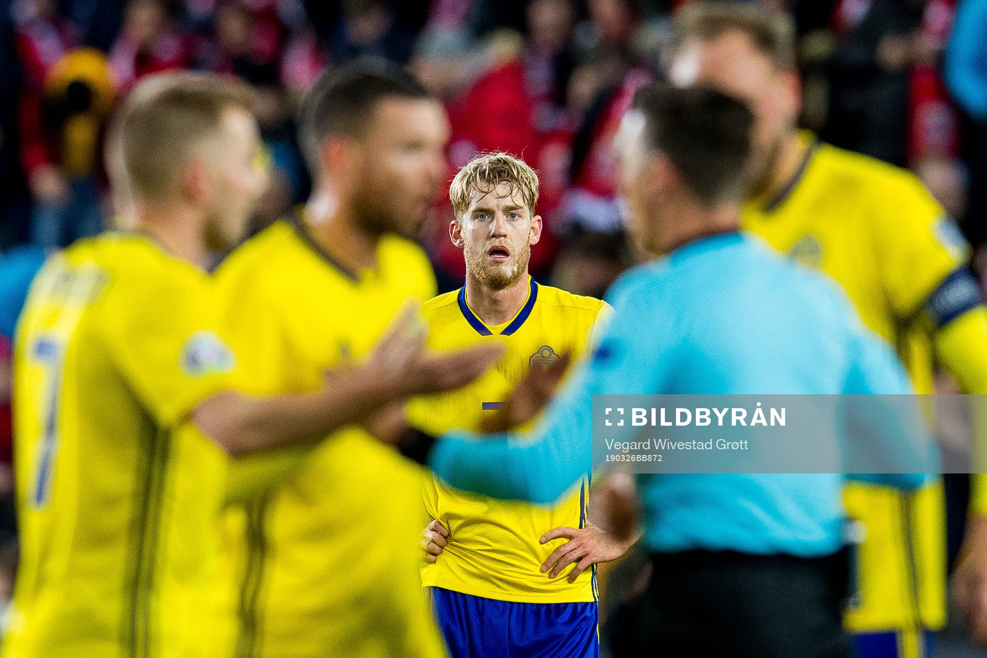 Filip Helander of Sweden looks dejected