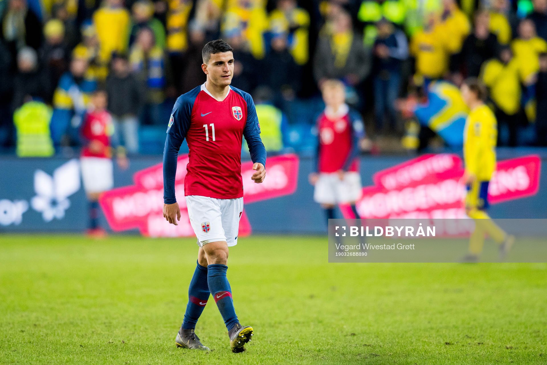 Mohamed Elyounoussi of Norway is being substituted