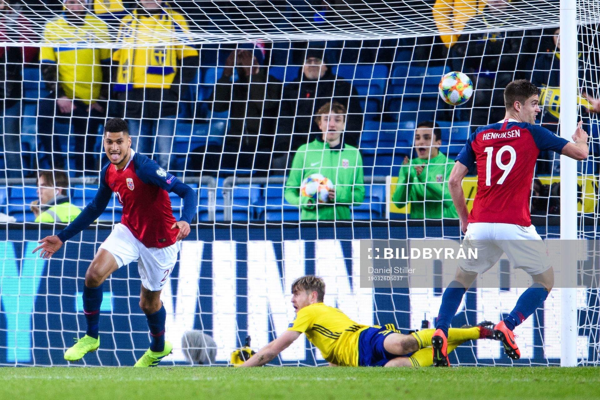 Joshua King of Norway celebrates