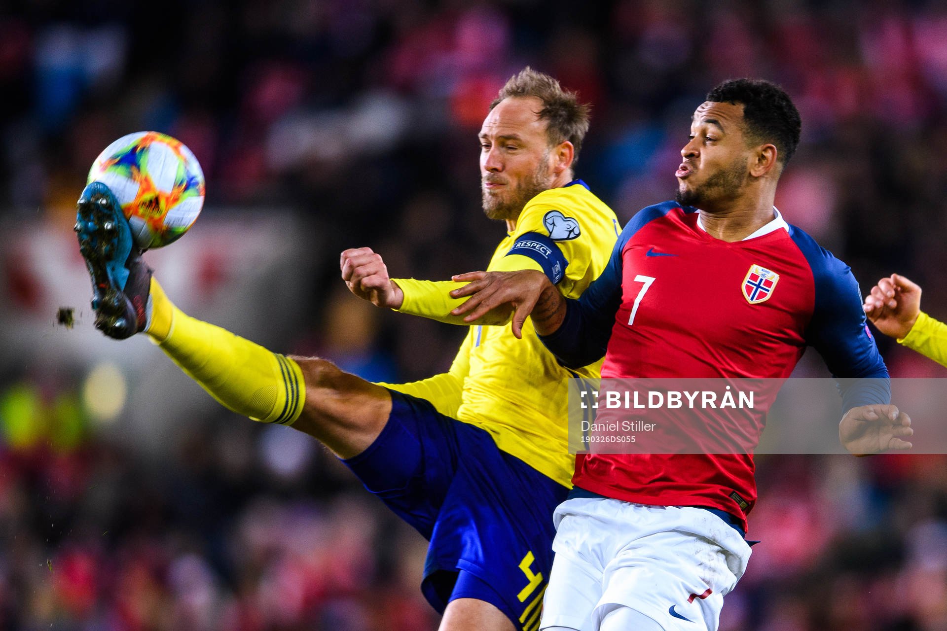 Andreas Granqvist of Sweden and Joshua King of Norway