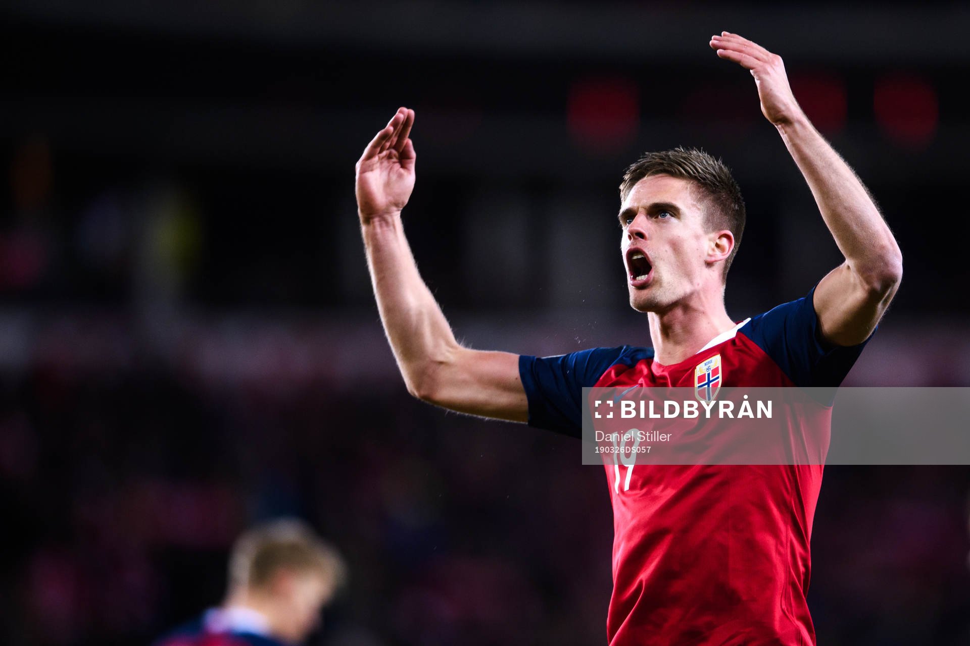 Markus Henriksen of Norway celebrates the 2-0 goal