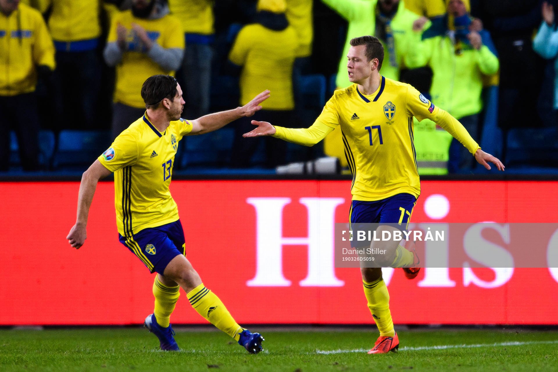 Gustav Svensson and Viktor Claesson of Sweden celebrates