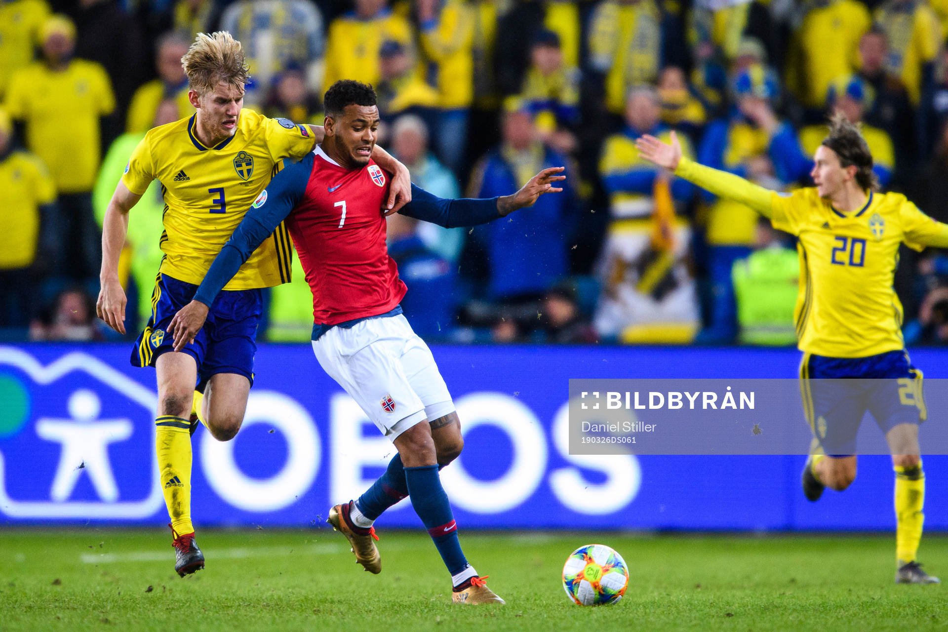 Filip Helander of Sweden and Joshua King  of Norway